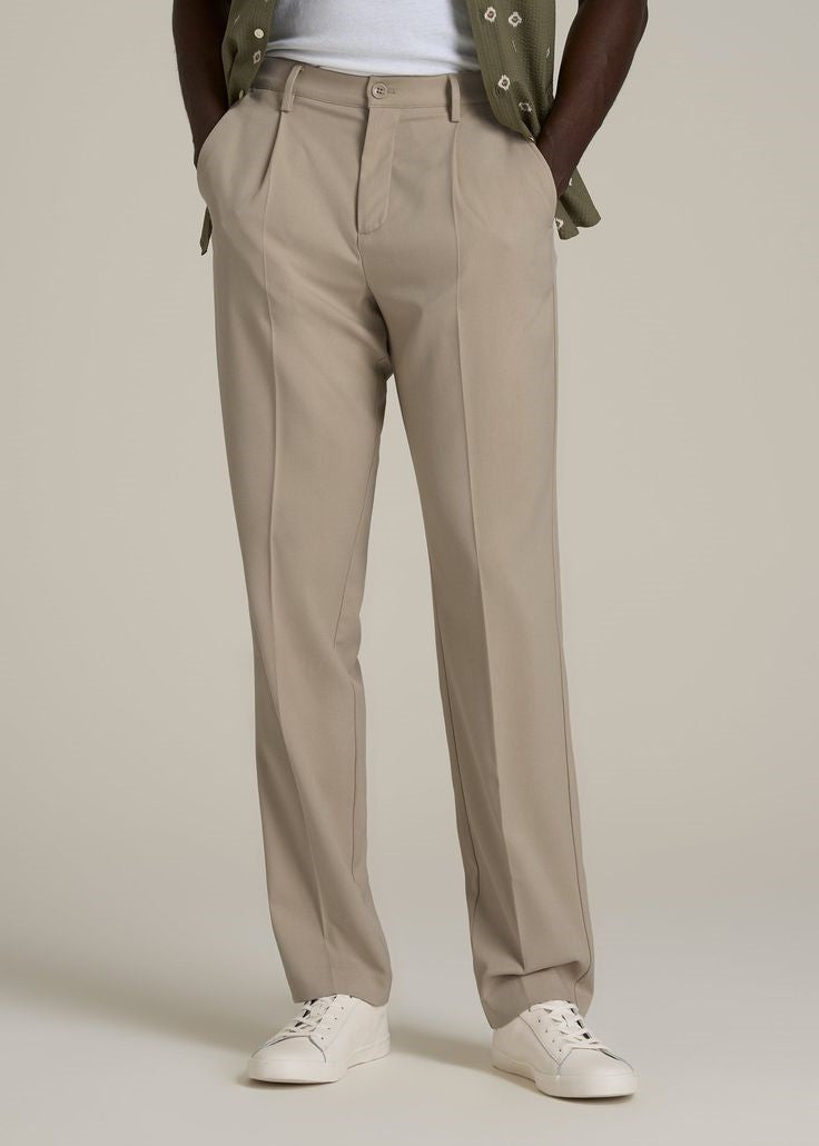 Beige Pleated Trousers